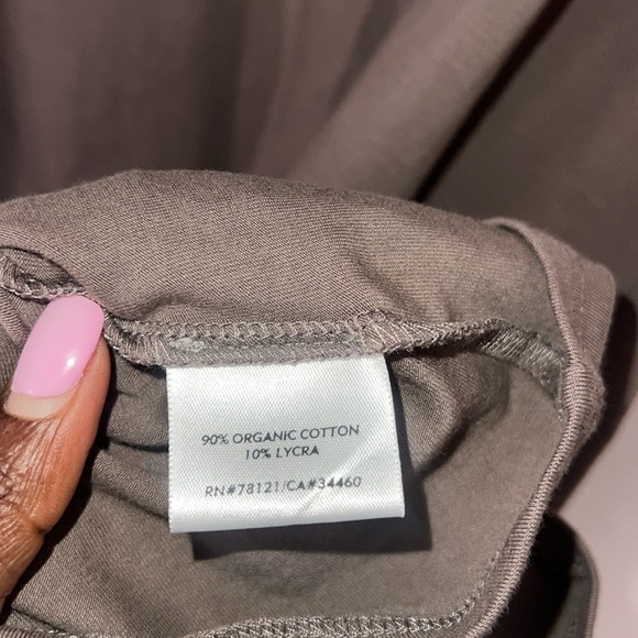 Eileen Fisher Crewneck Tshirt Dress Size Medium Brown Midi Length Short Sleeve - Picture 4 of 7